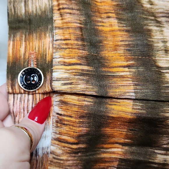 Prestige Original Greek Key100% Linen Shorts & Zip Front Short Sleeve Set Sz3XL - Picture 3 of 16